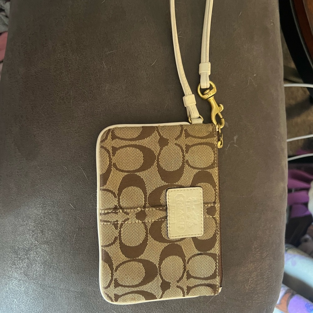 Coach Brown Wristlet